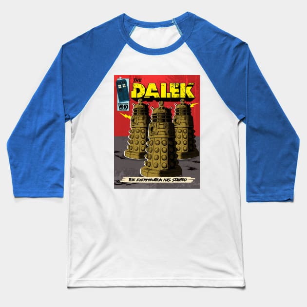 DALEK THE EXTERMINATED Baseball T-Shirt by HarlinDesign